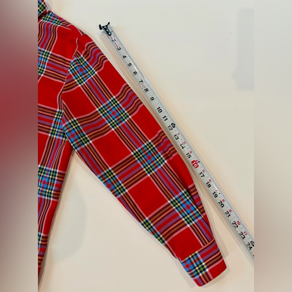 Foxcroft New Wrinkle Free Red and Blue Plaid Button Down Shirt Women’s Size 10 - Picture 6 of 10